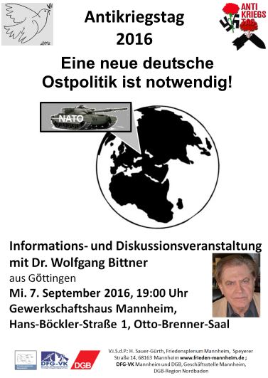 Antikriegstag Mannheim 2016